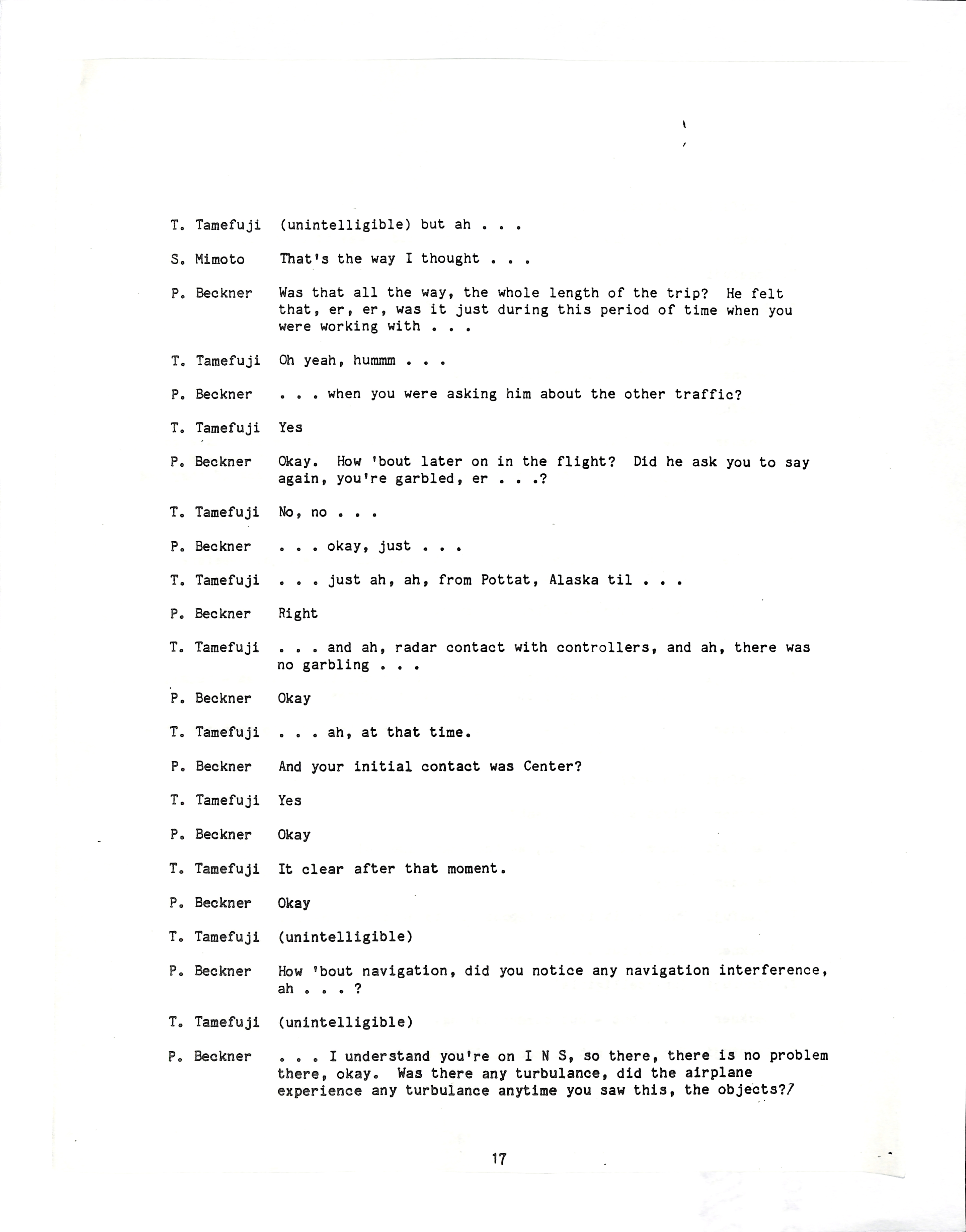 Information Releases Relating to Unidentified Flying Object