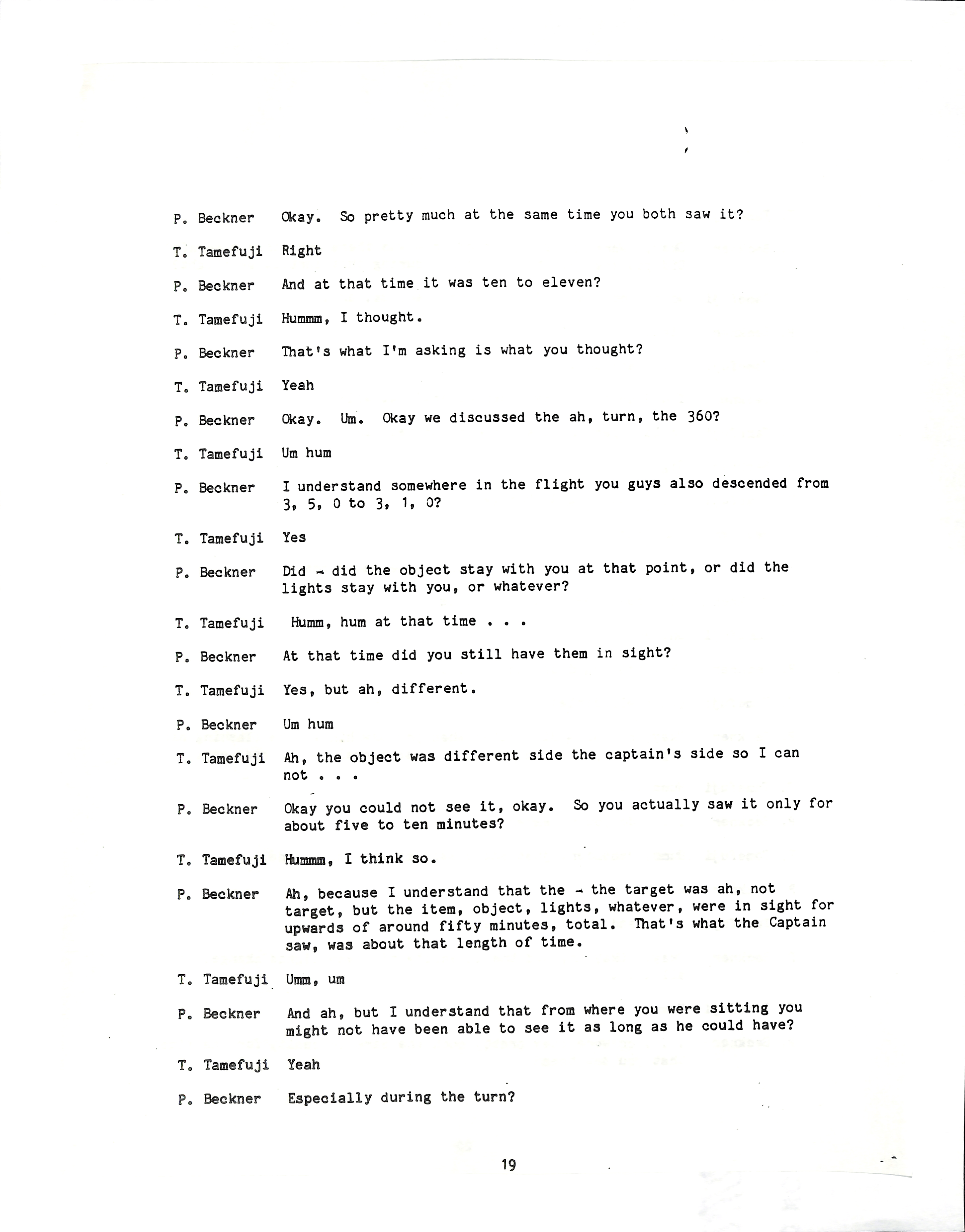 Information Releases Relating to Unidentified Flying Object