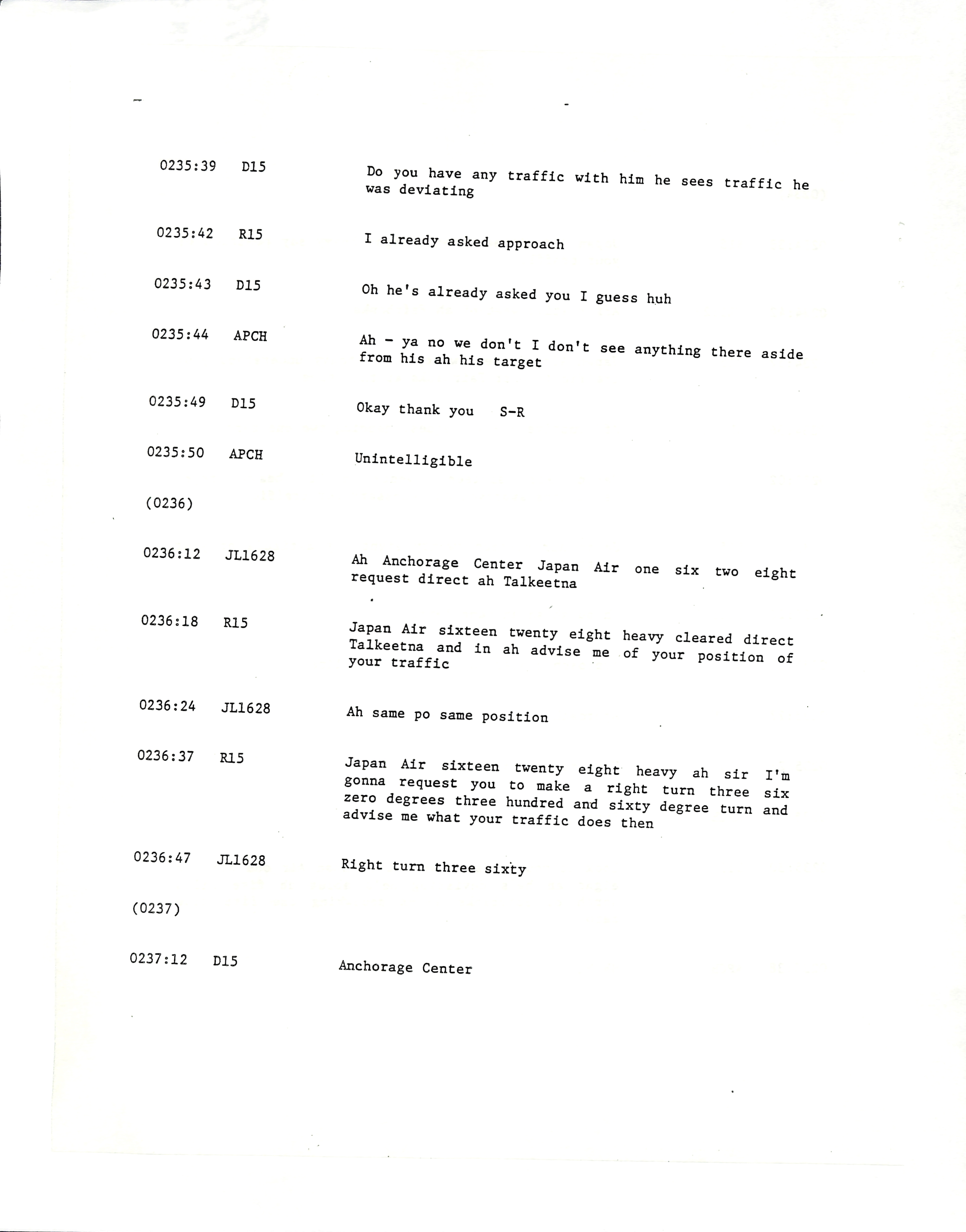 Information Releases Relating to Unidentified Flying Object