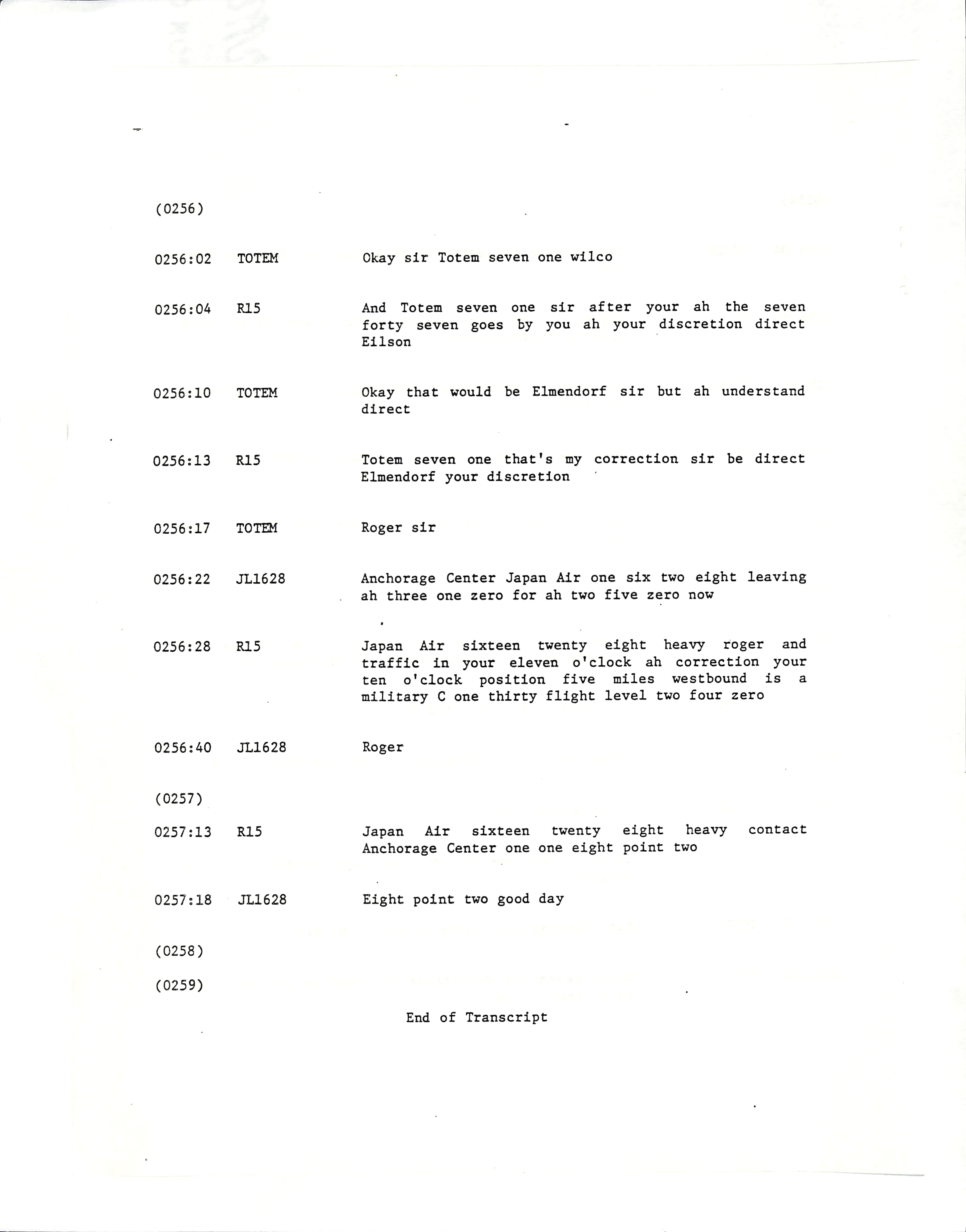 Information Releases Relating to Unidentified Flying Object