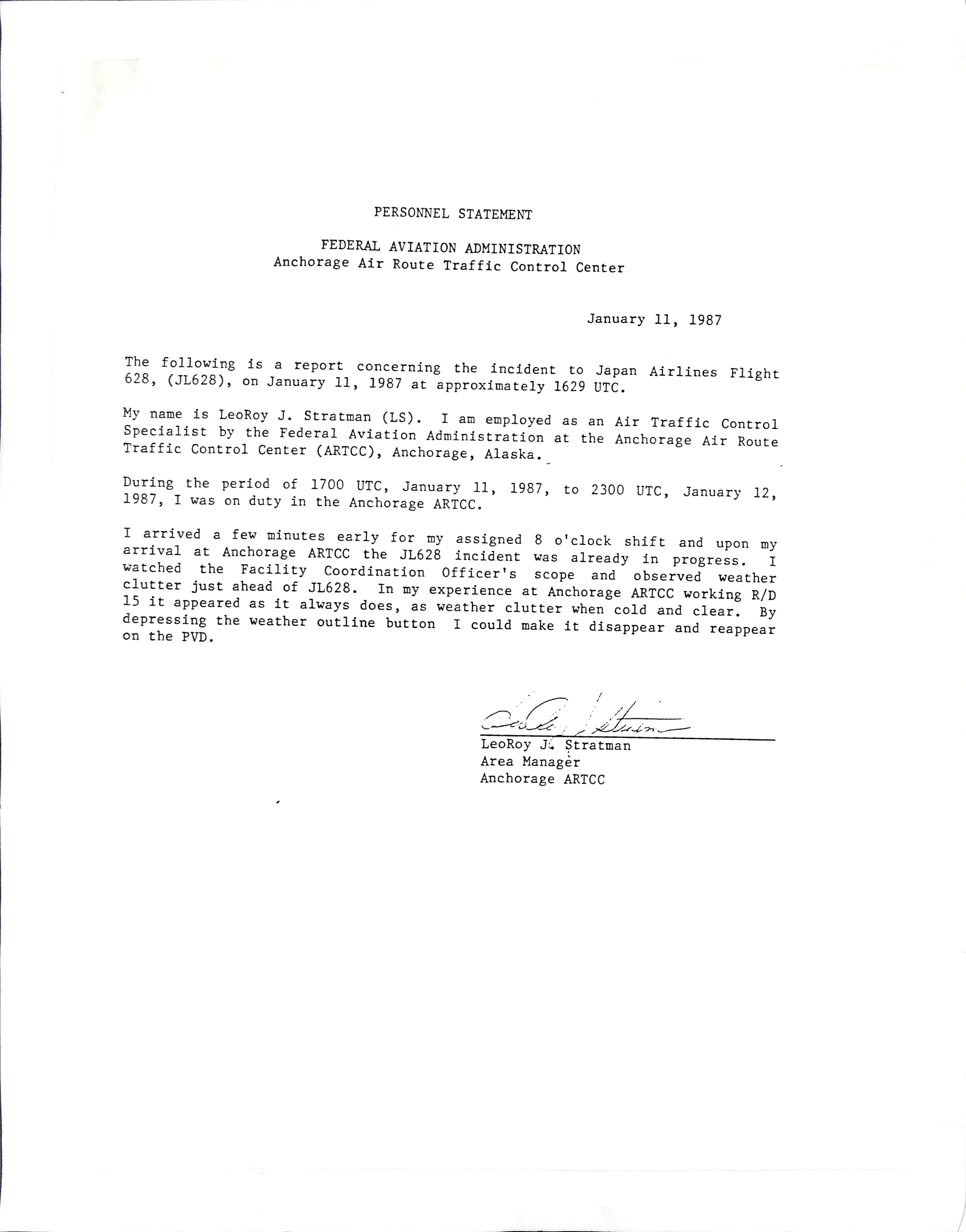 Information Releases Relating to Unidentified Flying Object