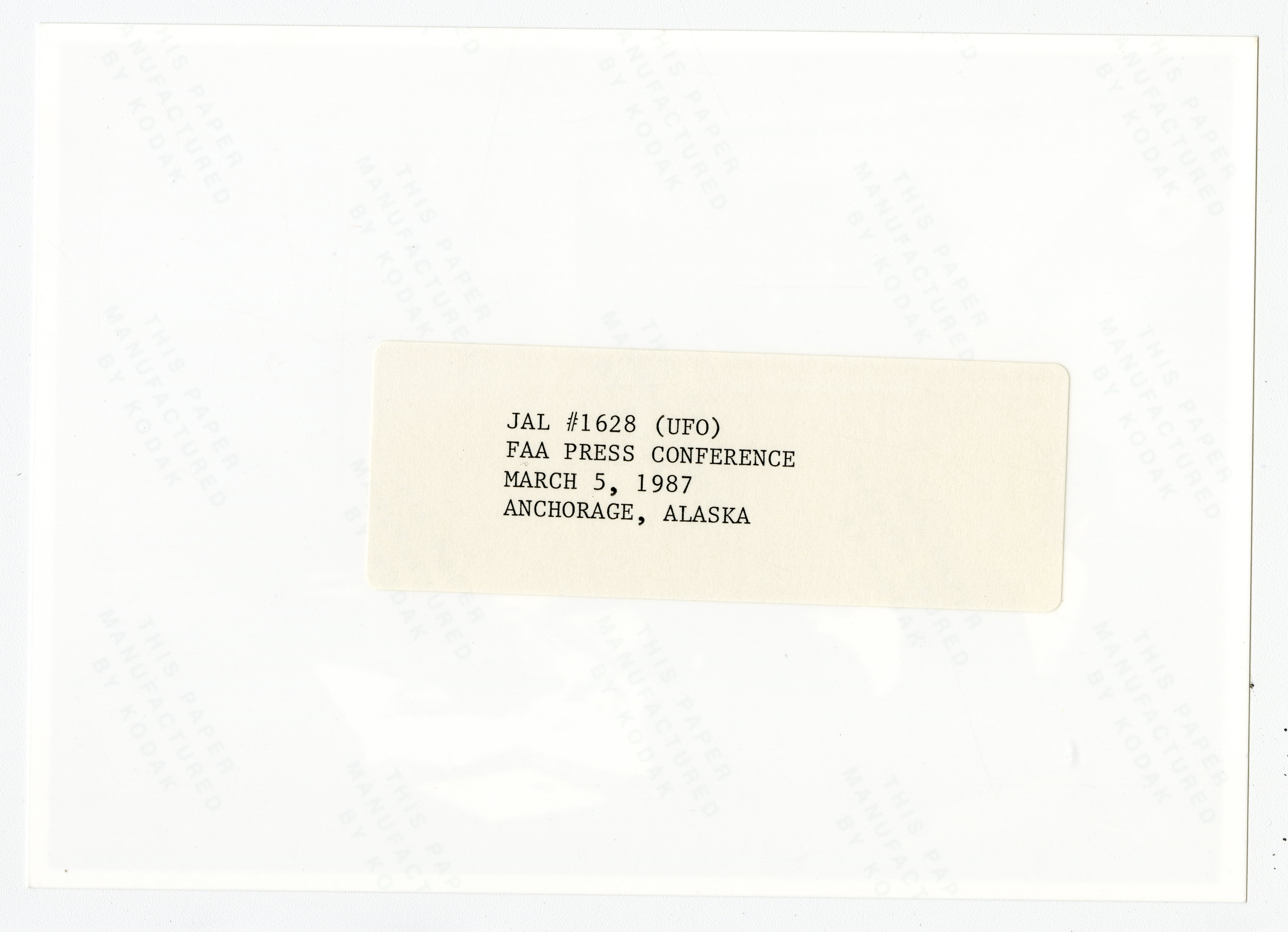 Information Releases Relating to Unidentified Flying Object
