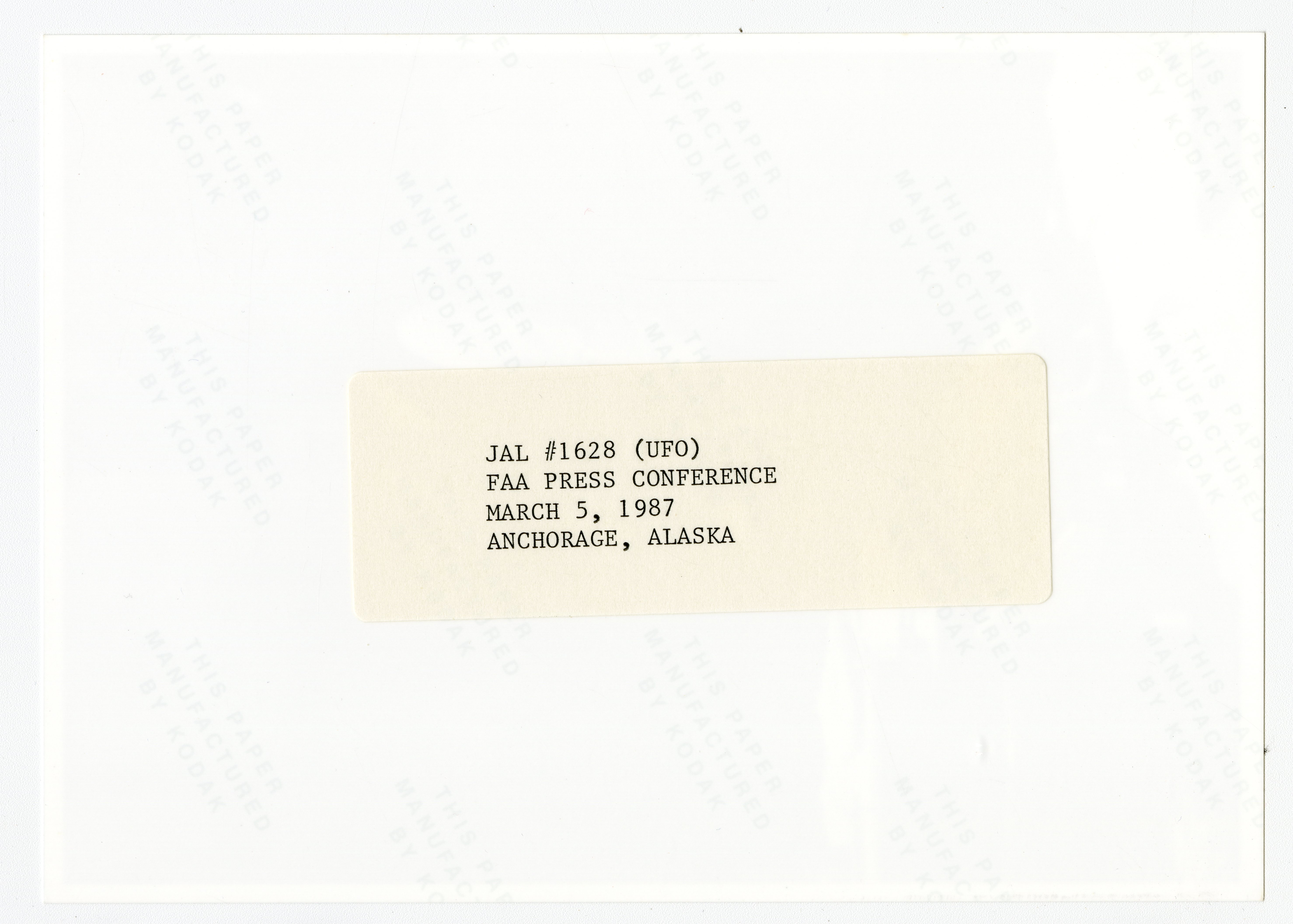Information Releases Relating to Unidentified Flying Object