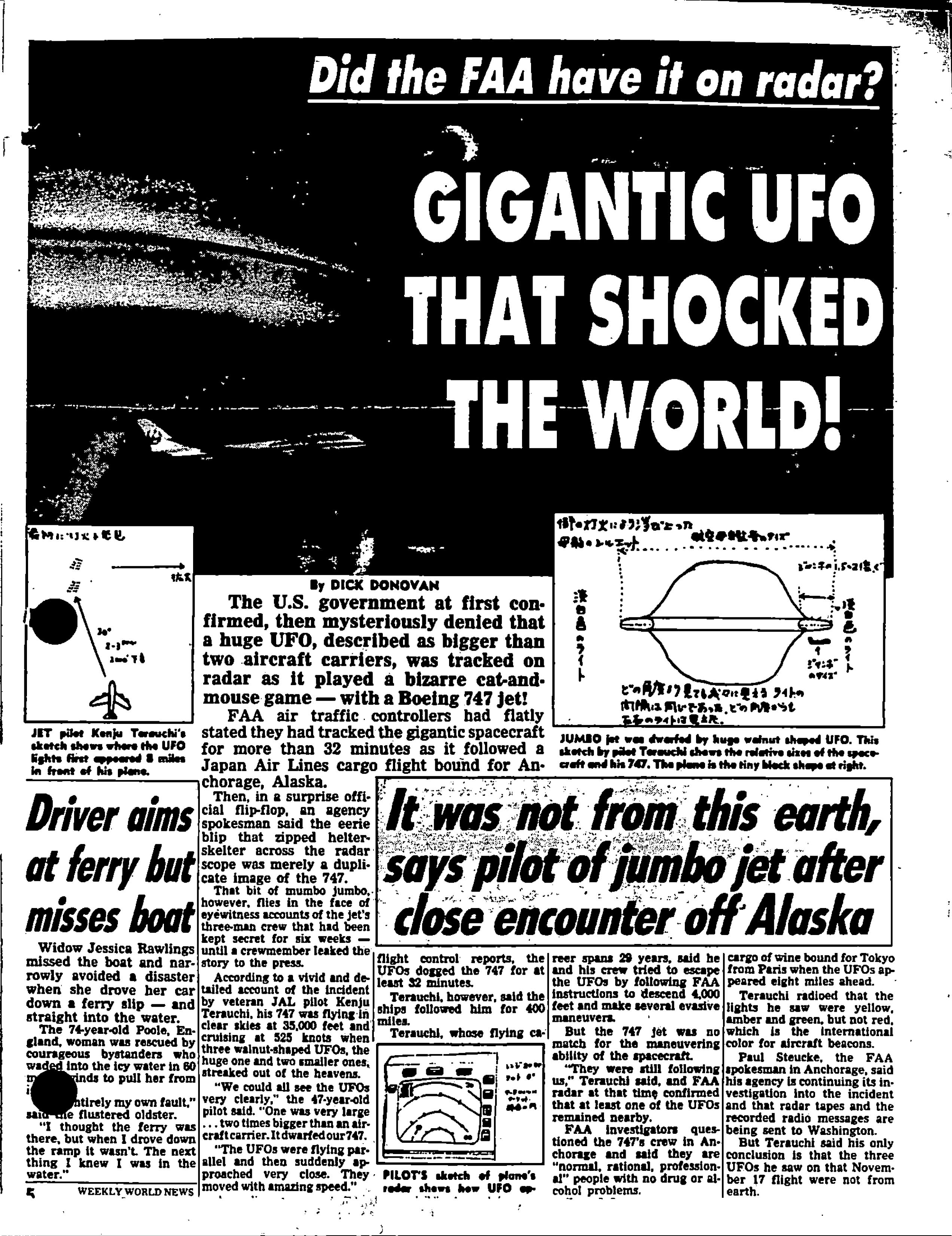 Information Releases Relating to Unidentified Flying Object