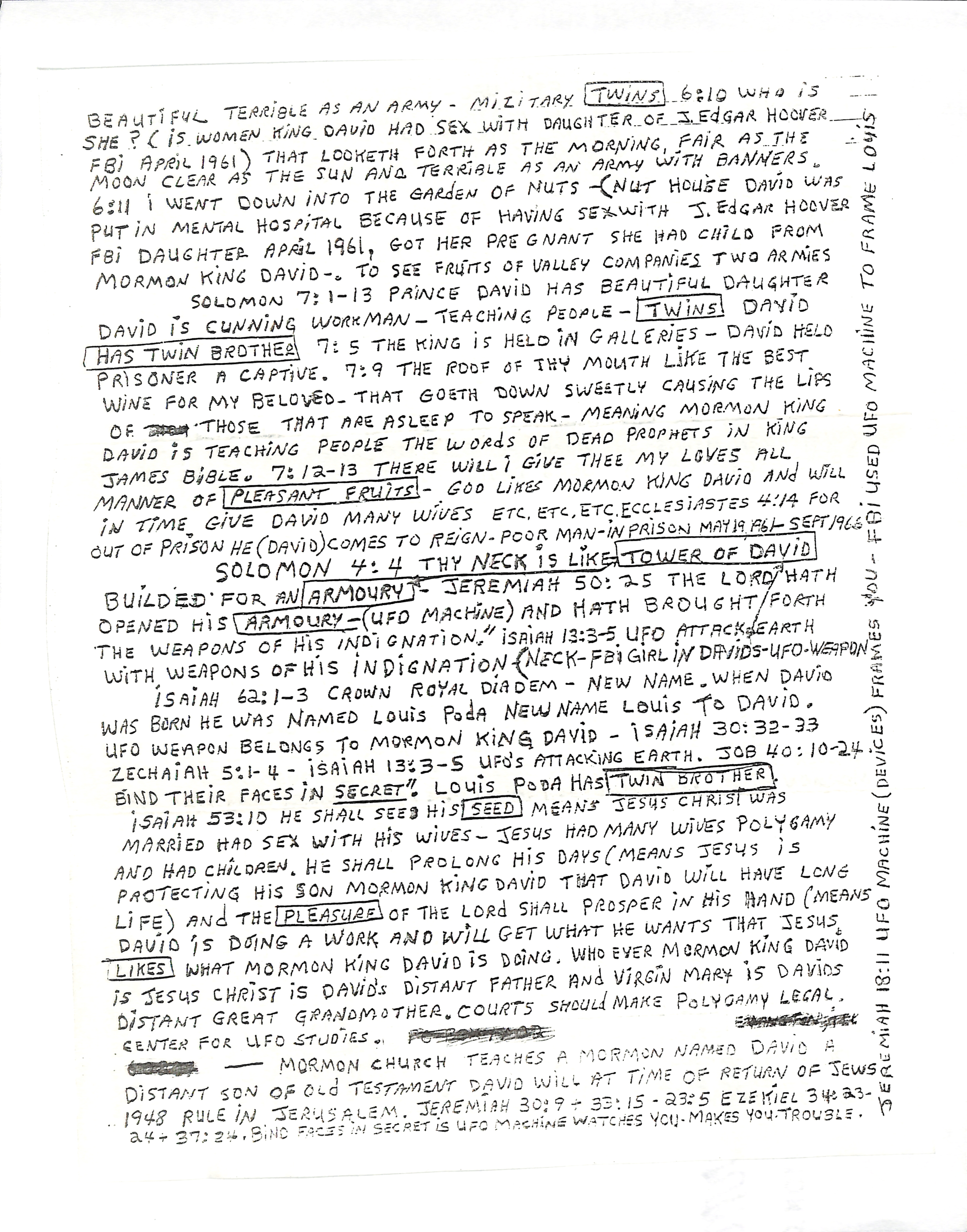 Information Releases Relating to Unidentified Flying Object