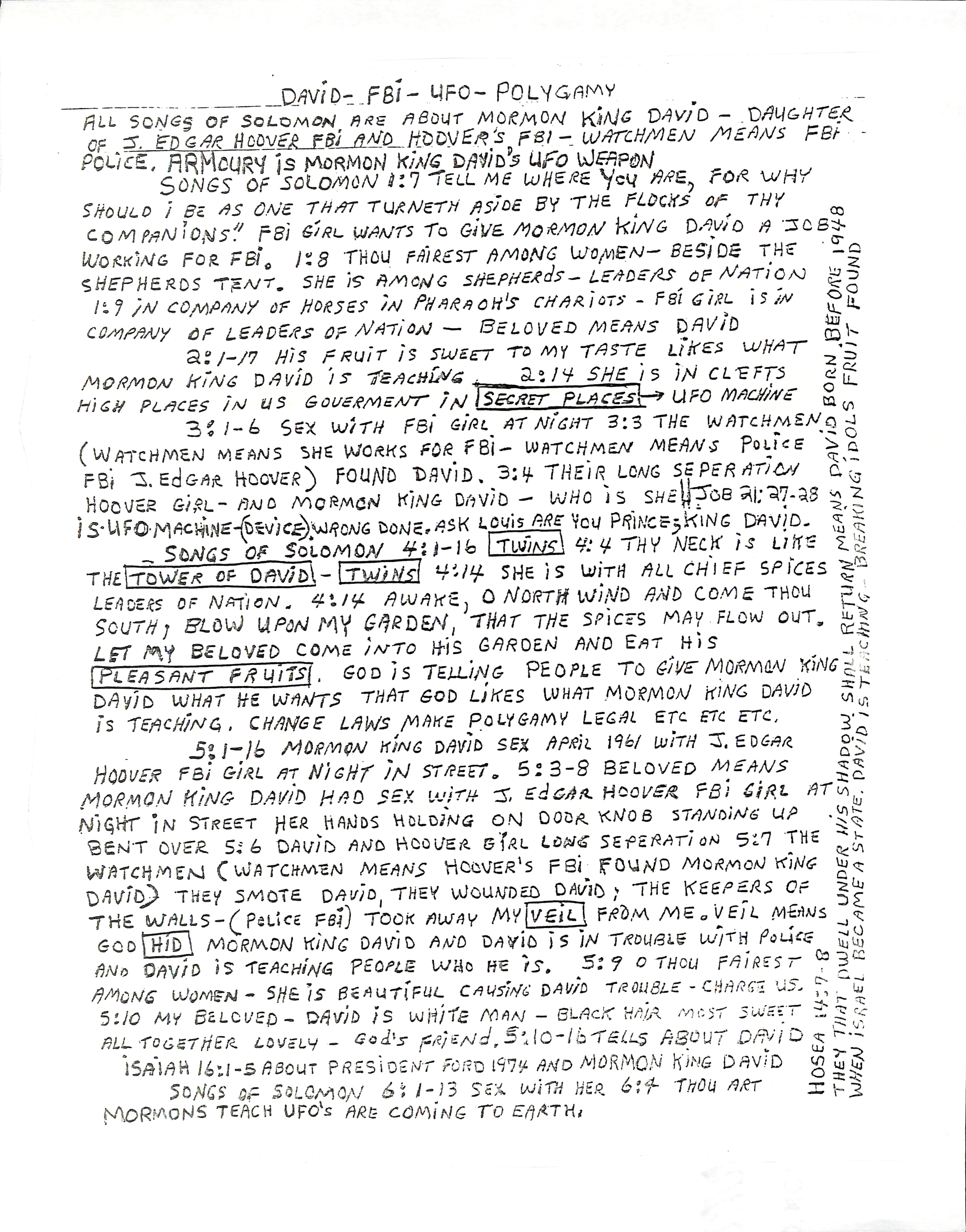 Information Releases Relating to Unidentified Flying Object