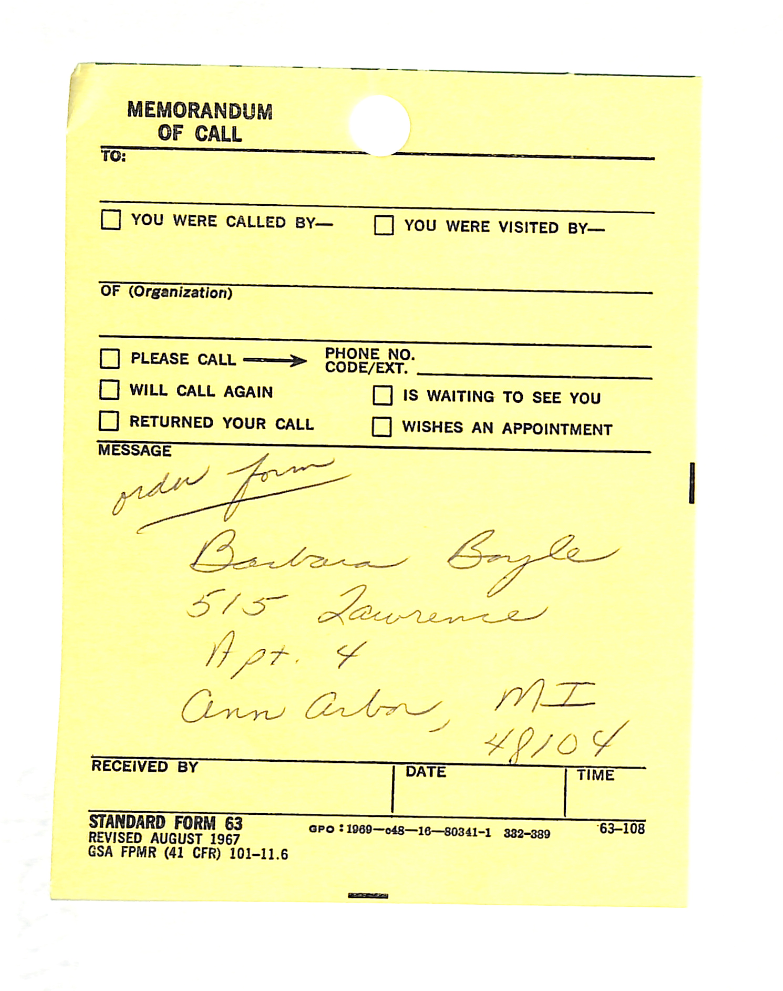 Information Releases Relating to Unidentified Flying Object