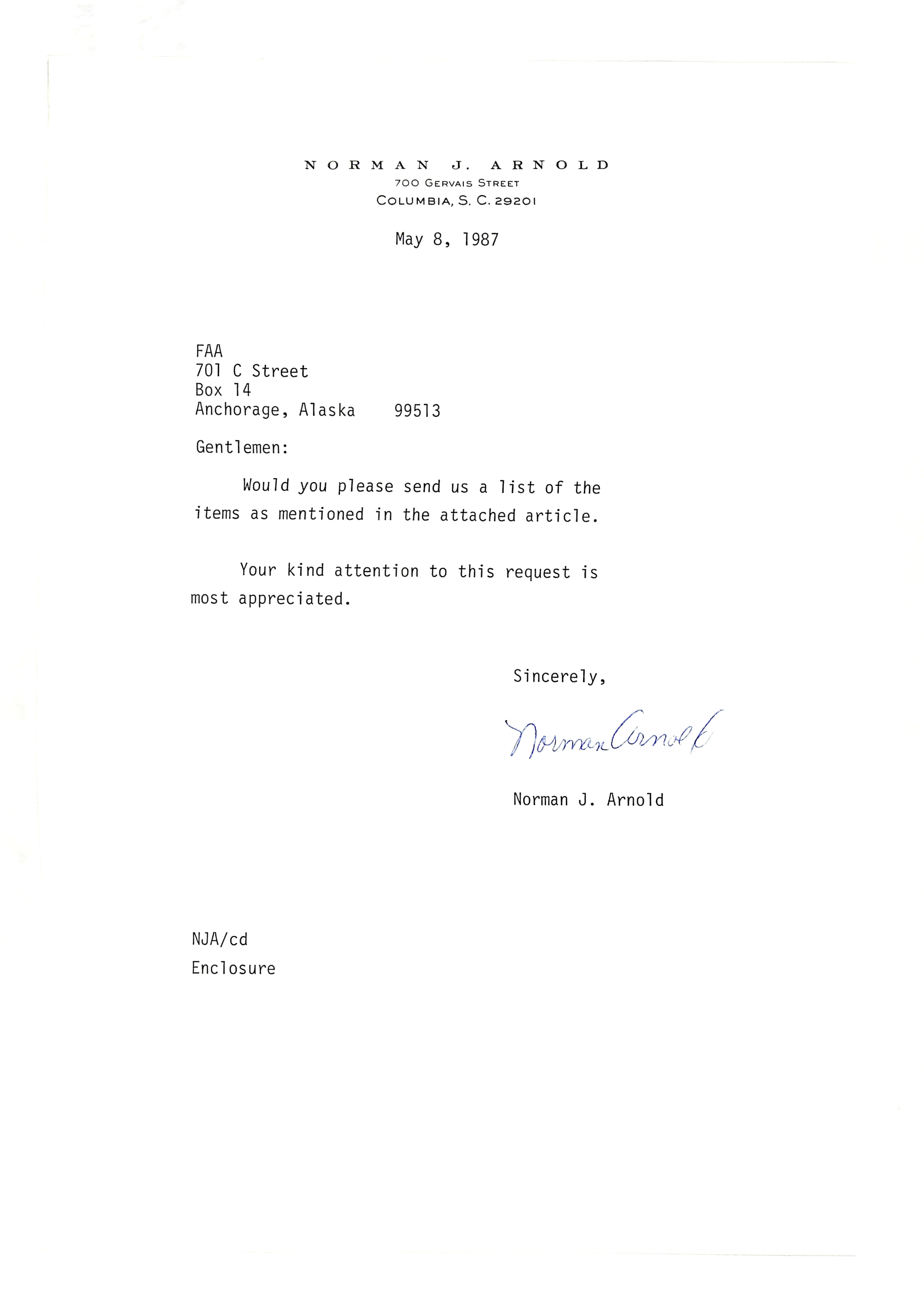 Information Releases Relating to Unidentified Flying Object