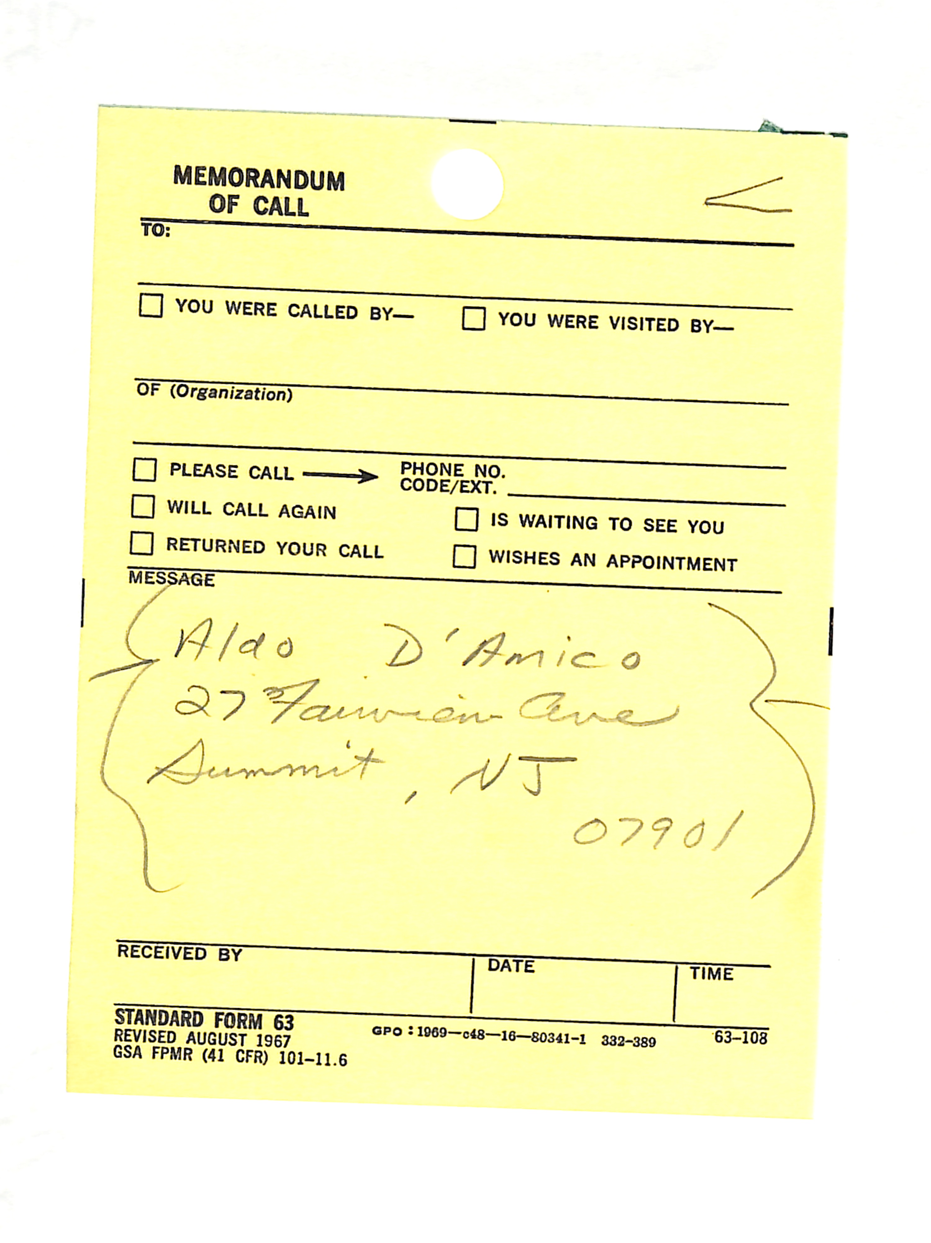 Information Releases Relating to Unidentified Flying Object