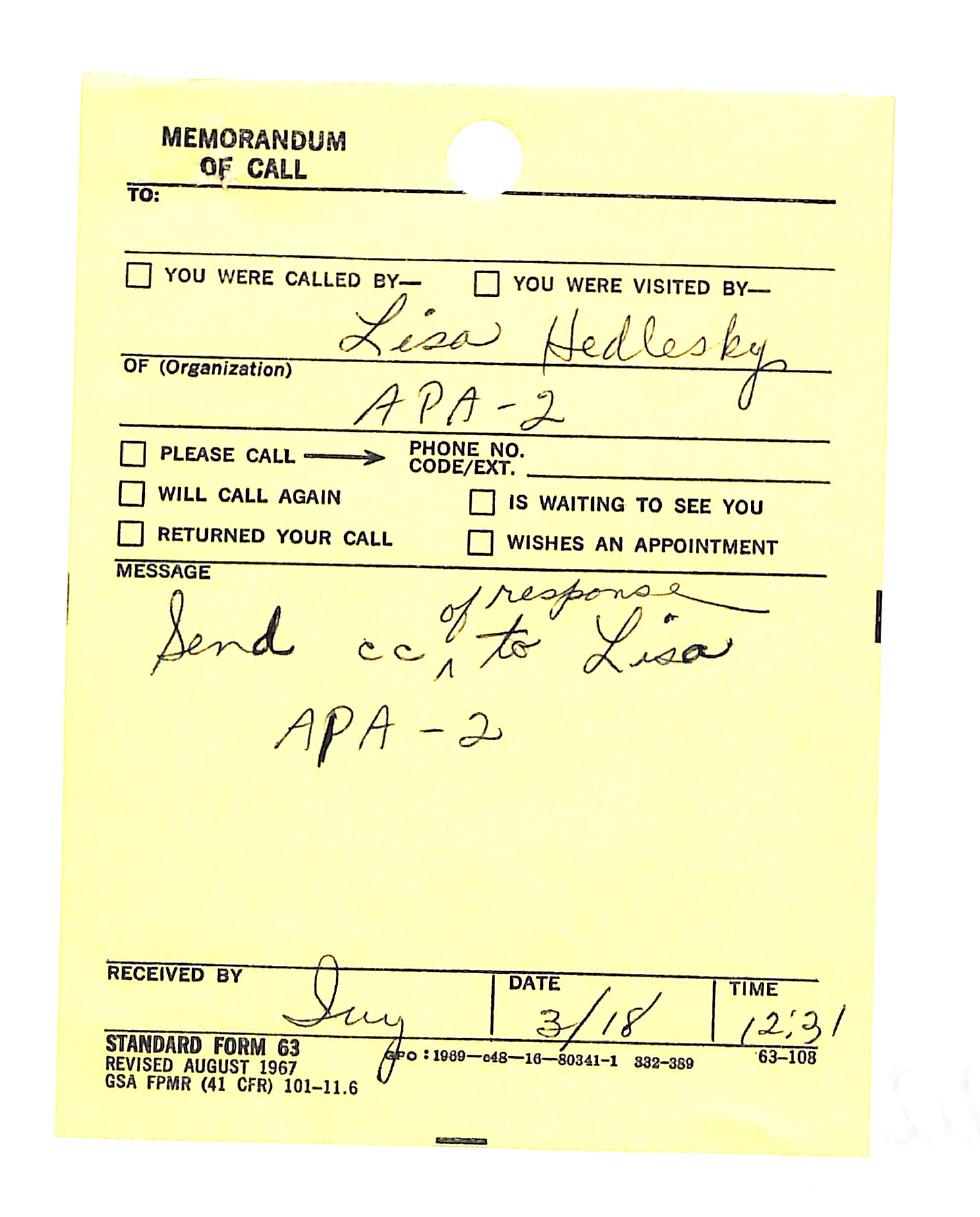 Information Releases Relating to Unidentified Flying Object