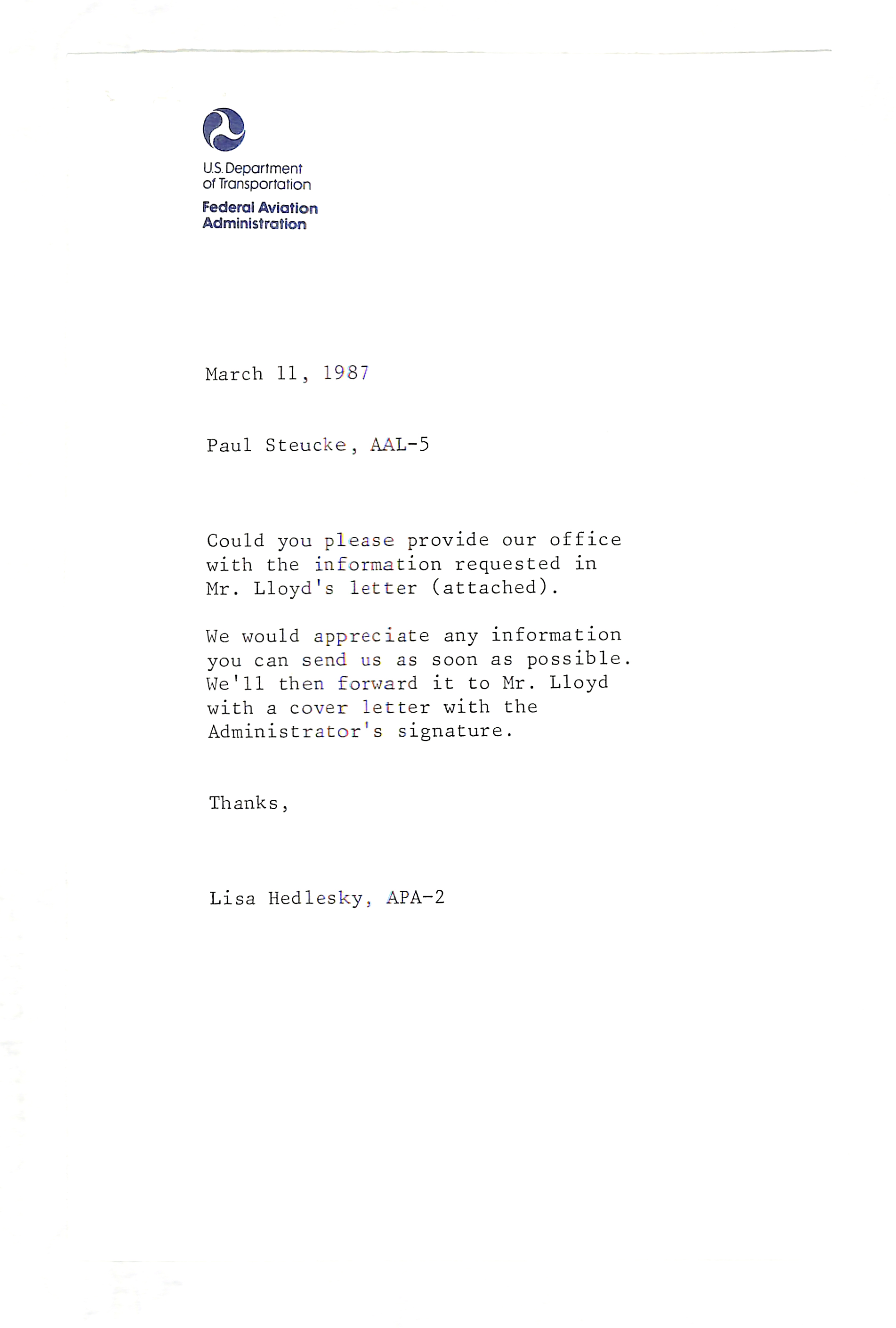 Information Releases Relating to Unidentified Flying Object