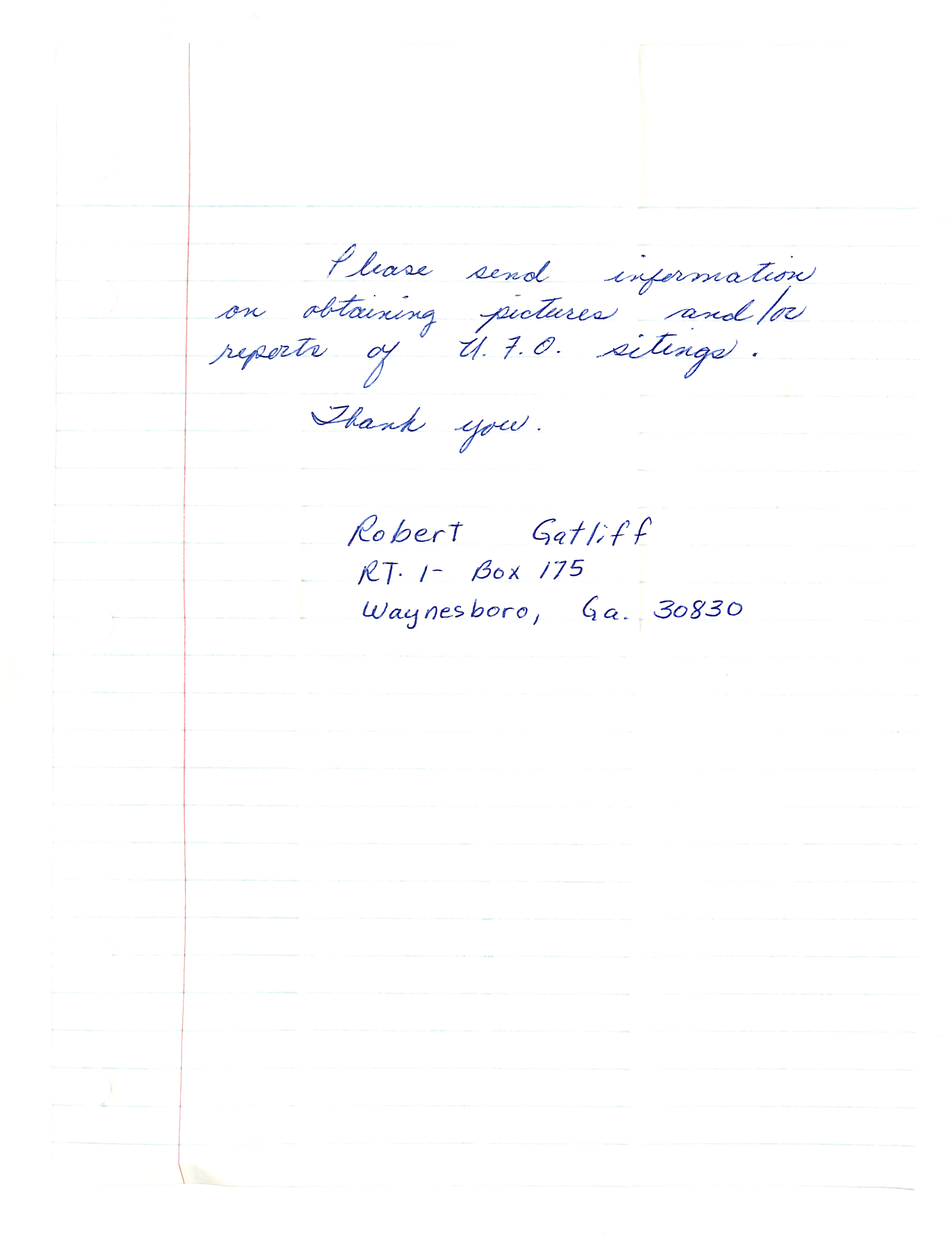 Information Releases Relating to Unidentified Flying Object
