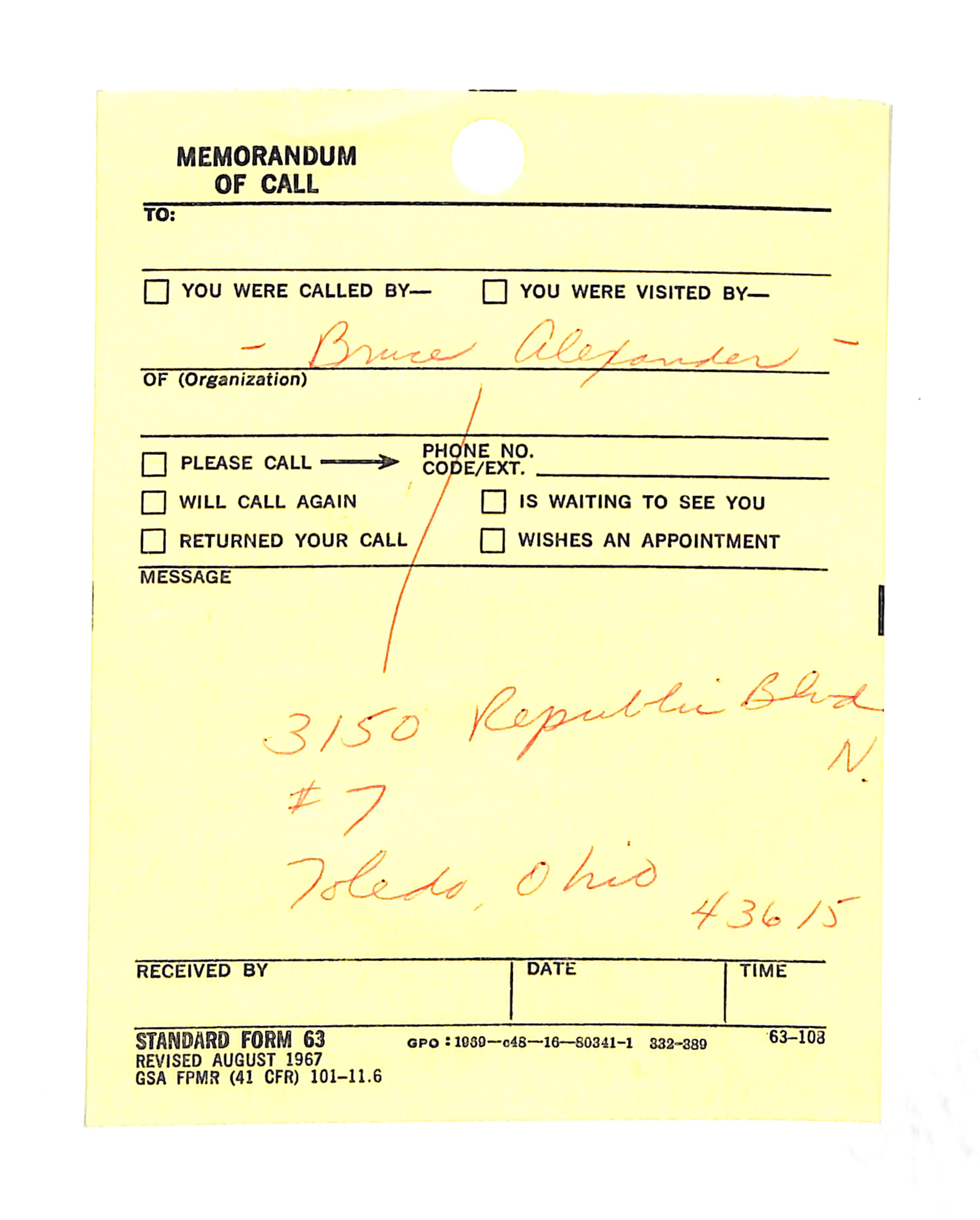 Information Releases Relating to Unidentified Flying Object