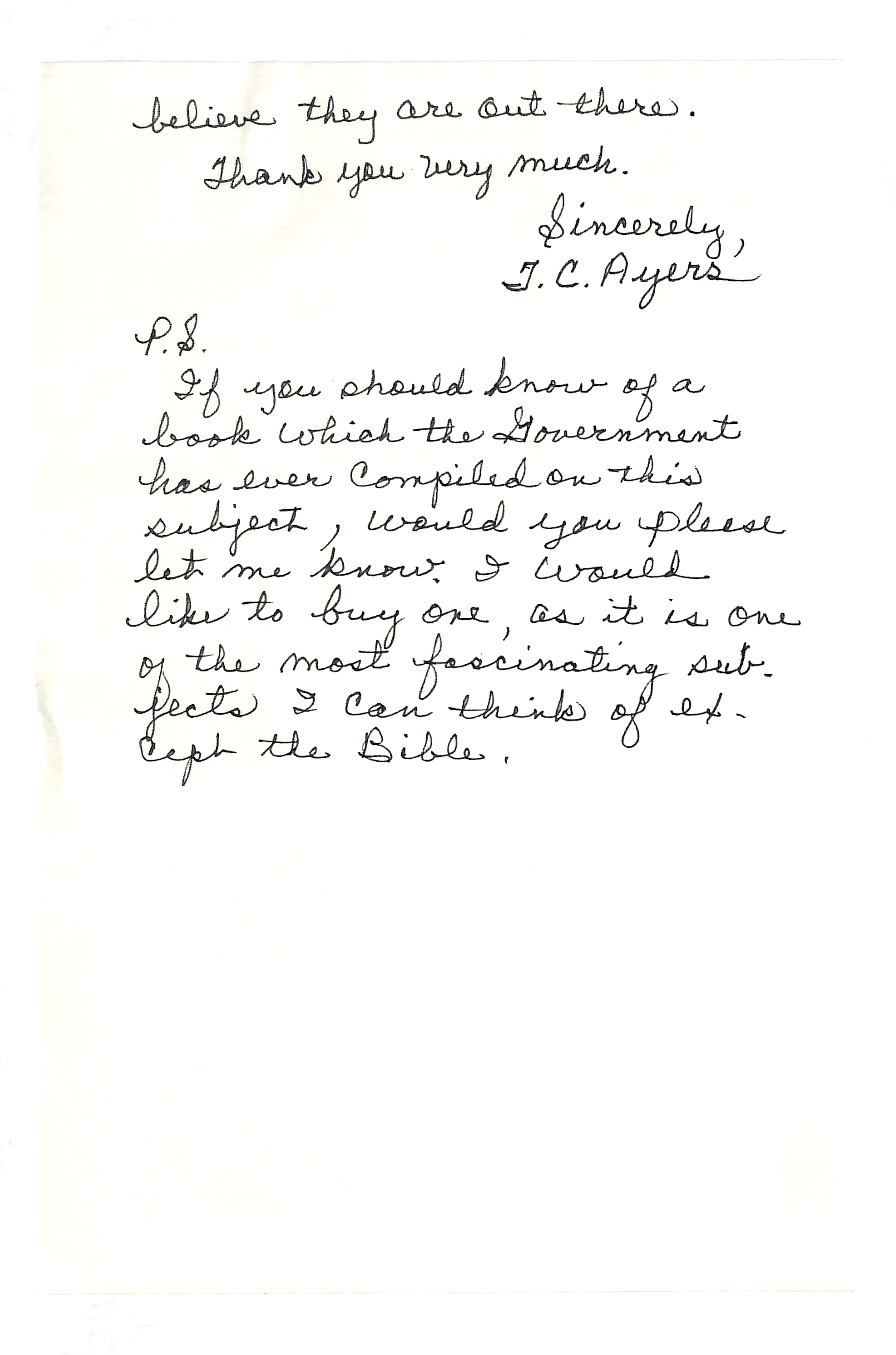Information Releases Relating to Unidentified Flying Object