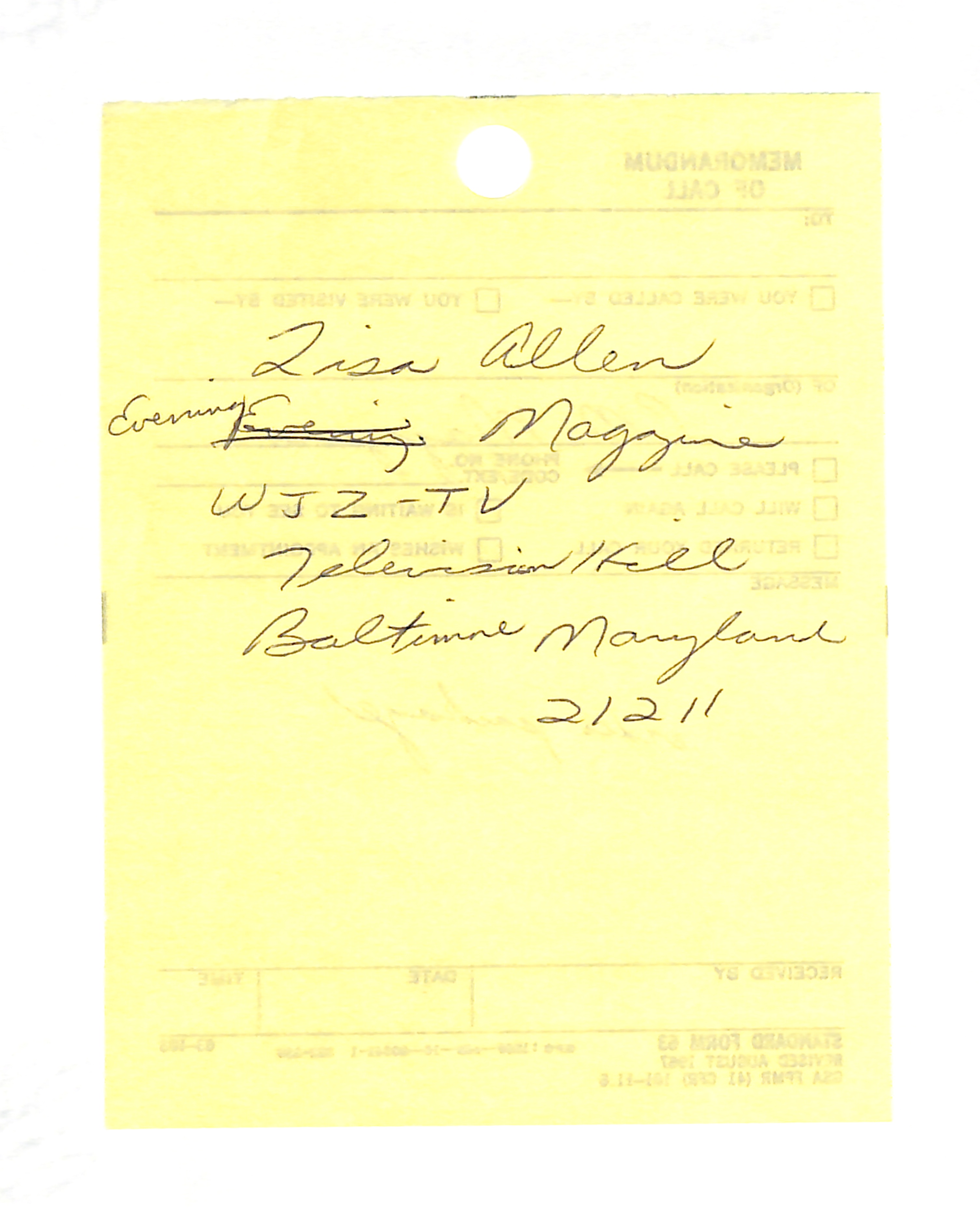 Information Releases Relating to Unidentified Flying Object