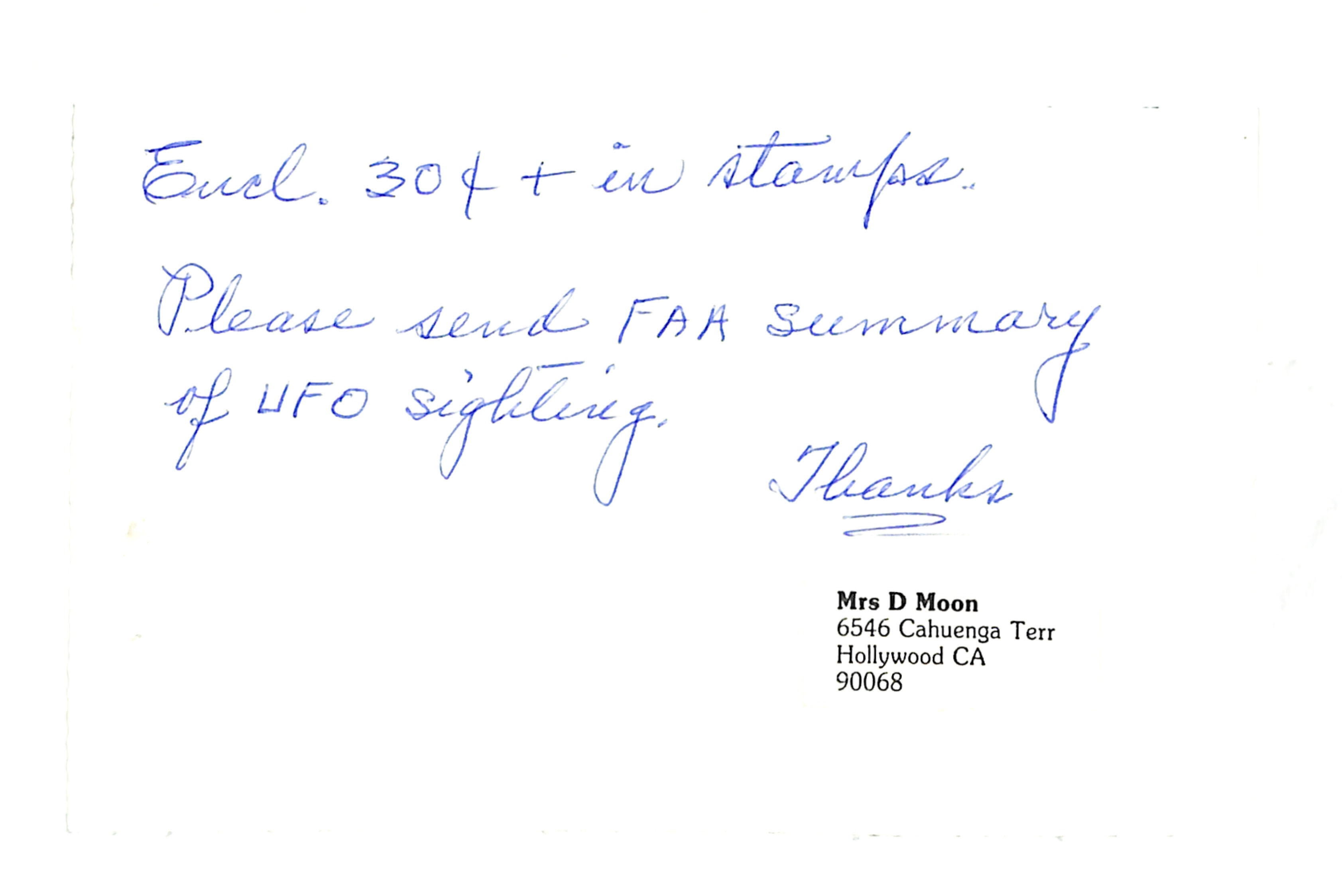 Information Releases Relating to Unidentified Flying Object