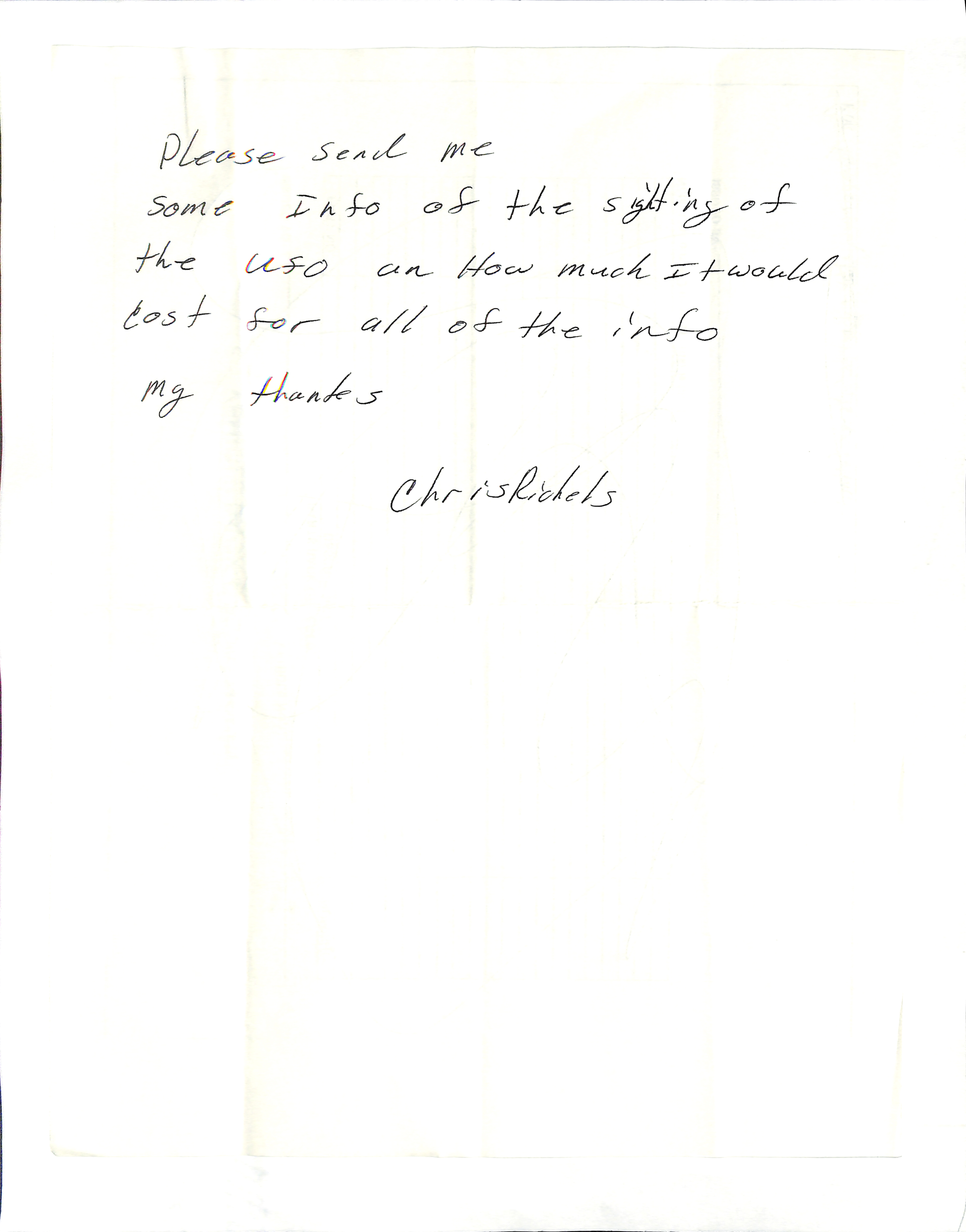 Information Releases Relating to Unidentified Flying Object