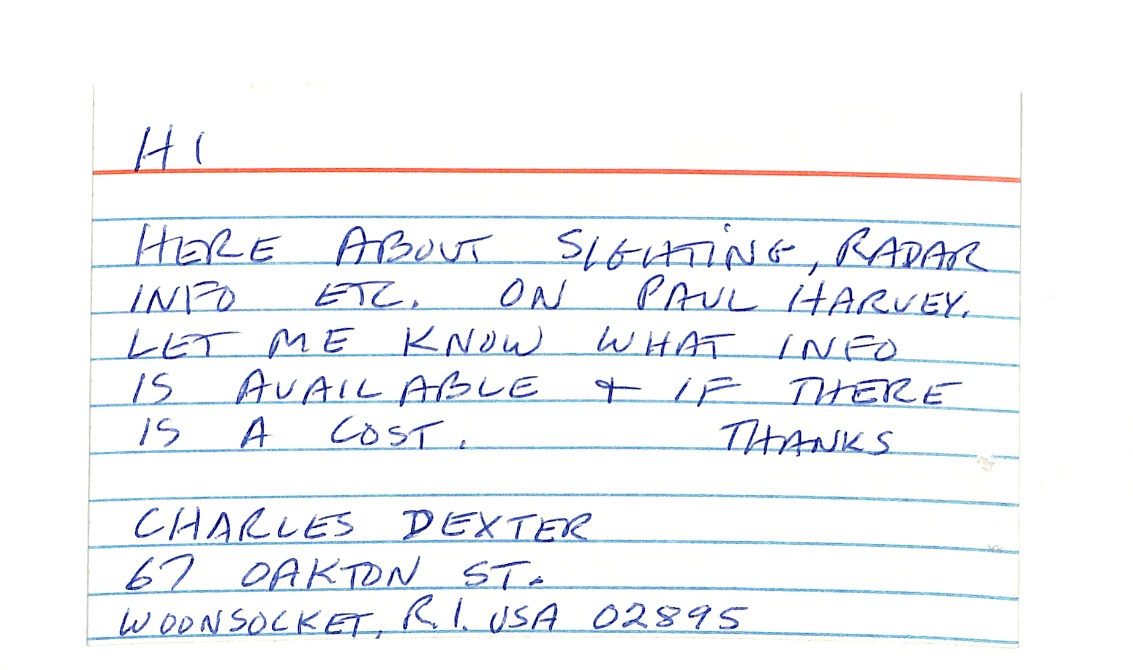 Information Releases Relating to Unidentified Flying Object