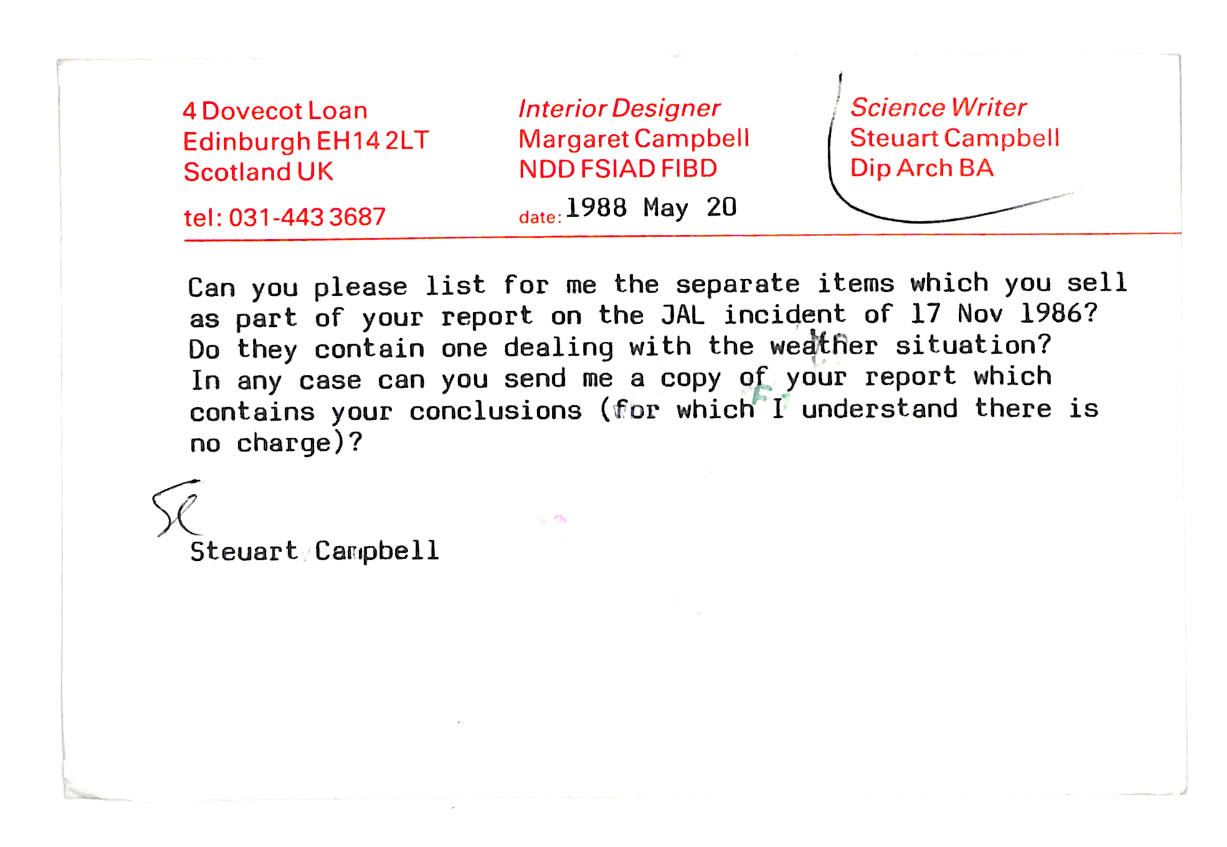 Information Releases Relating to Unidentified Flying Object